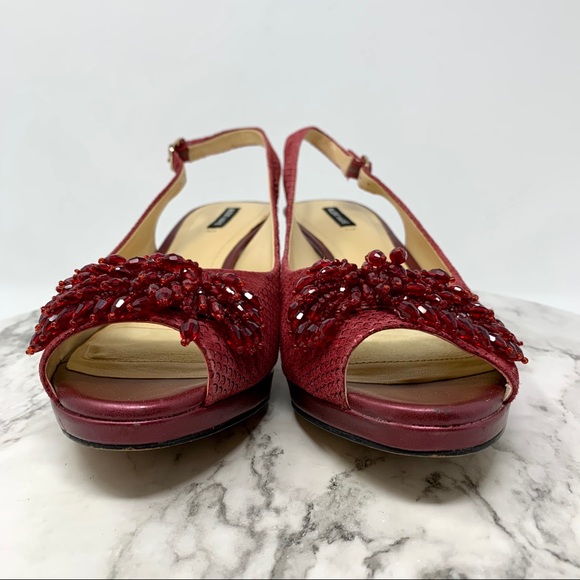 Alex Marie Shoes Alex Marie Slingback Beaded Burgundy